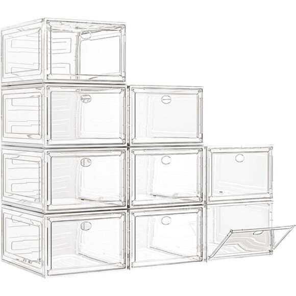 Large Clear Shoe Boxes Organizer【Thicker Material】 Stronger Shoe Box - Picture 1 of 6